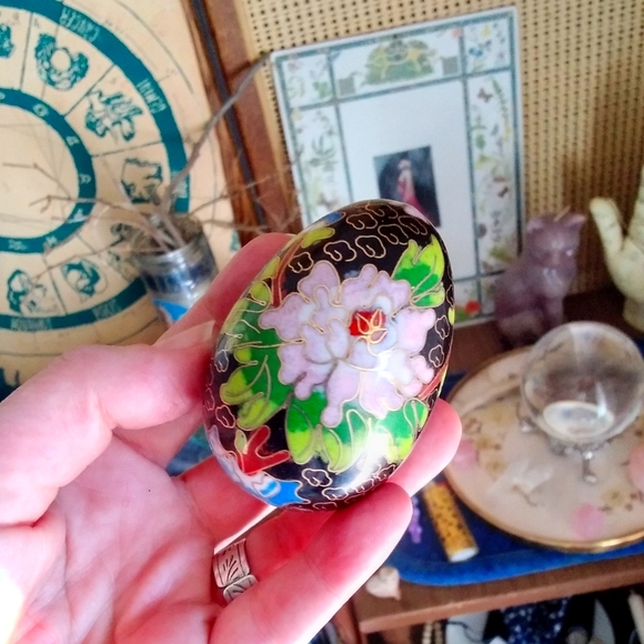 Vintage Cloisonne Chinese Enamel Egg - Picture 7 of 8